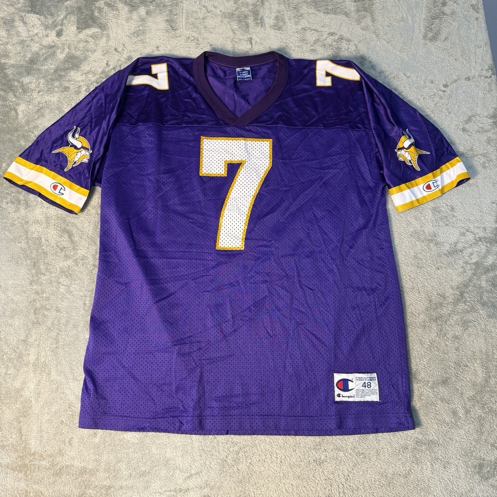 Vintage 90s Minnesota Vikings Randall Cunningham 7 Champion Jersey Mens Sz XL